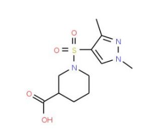 1-(1,3-Dimethyl-1H-pyrazole-4-sulfonyl)-piperidine-3-carboxylic acid - chemical structure image
