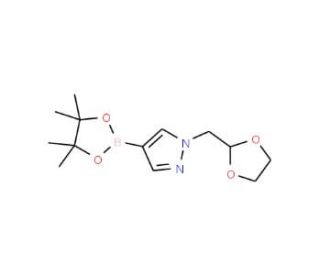 1-[1,3]Dioxolan-2-ylmethyl-1H-pyrazole-4-boronic acid, pinacol ester (CAS 864754-17-6) - chemical structure image