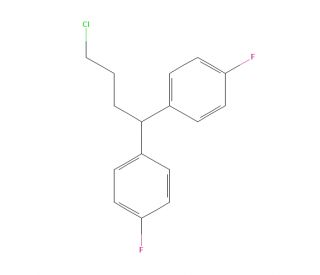 1,1&prime;-(4-Chlorobutylidene)bis(4-fluorobenzene) (CAS 3312-04-7) - chemical structure image