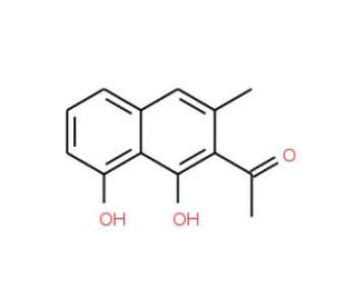 1-(1,8-Dihydroxy-3-methyl-naphthalen-2-yl)-ethanone (CAS 3785-24-8) - chemical structure image