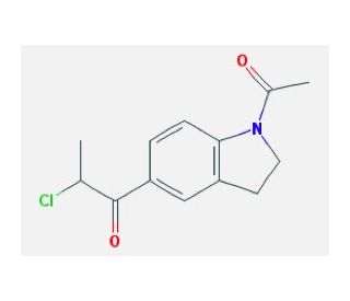 1-(1-acetyl-2,3-dihydro-1H-indol-5-yl)-2-chloropropan-1-one - chemical structure image