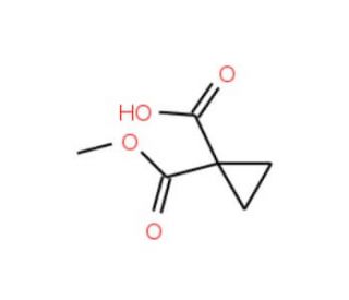 1,1-Cyclopropanedicarboxylic acid monomethyl ester (CAS 113020-21-6) - chemical structure image