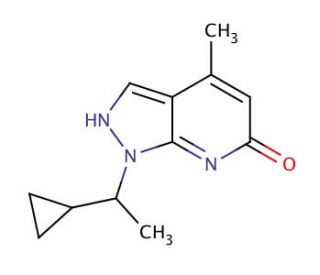 1-(1-cyclopropylethyl)-4-methyl-1H-pyrazolo[3,4-b]pyridin-6-ol - chemical structure image