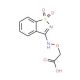 {[(1,1-dioxido-1,2-benzisothiazol-3-yl)amino]oxy}acetic acid (CAS 855991-65-0) - chemical structure image