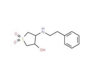 1,1-Dioxo-4-phenethylamino-tetrahydro-1lambda*6*-thiophen-3-ol (CAS 347364-75-4) - chemical structure image