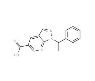 1-(1-phenylethyl)-1H-pyrazolo[3,4-b]pyridine-5-carboxylic acid - chemical structure image