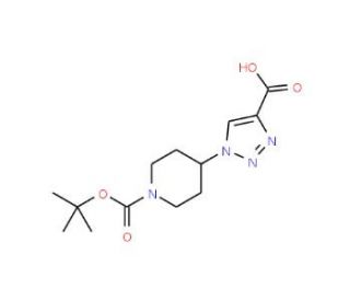 1-[1-(tert-Butoxycarbonyl)piperidin-4-yl]-1H-1,2,3-triazole-4-carboxylic acid (CAS 1119452-31-1) - chemical structure image