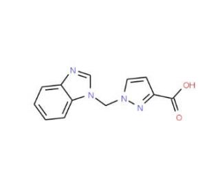 1-(1H-Benzimidazol-1-ylmethyl)-1H-pyrazole-3-carboxylic acid - chemical structure image