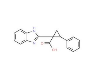 1-(1H-benzimidazol-2-yl)-2-phenylcyclopropanecarboxylic acid - chemical structure image