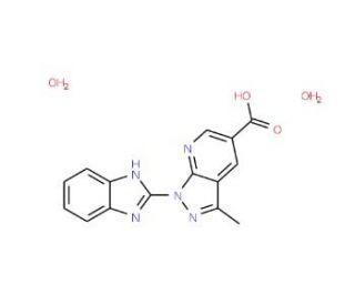 1-(1H-benzimidazol-2-yl)-3-methyl-1H-pyrazolo[3,4-b]pyridine-5-carboxylic acid dihydrate - chemical structure image