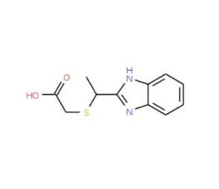 {[1-(1H-benzimidazol-2-yl)ethyl]thio}acetic acid - chemical structure image