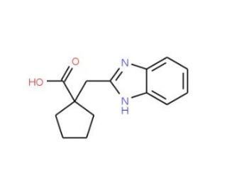 1-(1H-benzimidazol-2-ylmethyl)cyclopentanecarboxylic acid - chemical structure image