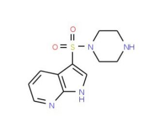 1-{1H-pyrrolo[2,3-b]pyridine-3-sulfonyl}piperazine (CAS 1193387-41-5) - chemical structure image