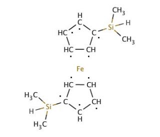 1,1&prime;-Bis(dimethylsilyl)ferrocene (CAS 1295-15-4) - chemical structure image