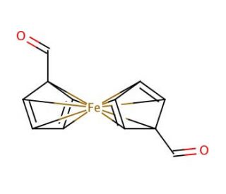 1,1&prime;-Ferrocenedicarboxaldehyde (CAS 1271-48-3) - chemical structure image