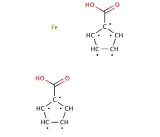 1,1&prime;-Ferrocenedicarboxylic acid (CAS 1293-87-4) - chemical structure image