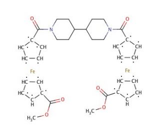 1,1&prime;&prime;-([4,4&prime;-Bipiperidine]-1,1&prime;-diyldicarbonyl)bis[1&prime;-(methoxycarbonyl)ferrocene] (CAS 130882-76-7) - chemical structure imag