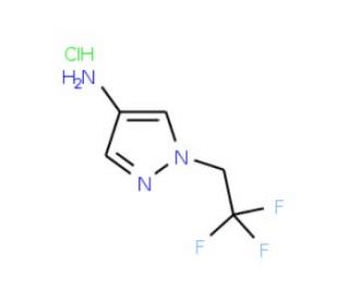 1-(2,2,2-Trifluoro-ethyl)-1H-pyrazol-4-ylamine hydrochloride (CAS 1185177-94-9) - chemical structure image