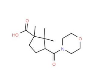 1,2,2-Trimethyl-3-(morpholine-4-carbonyl)-cyclopentanecarboxylic acid - chemical structure image