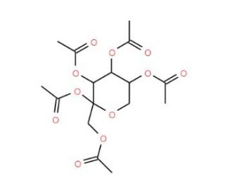 1,2,3,4,5-Penta-O-acetyl-b-D-fructose (CAS 20764-61-8) - chemical structure image