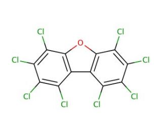 1,2,3,4,6,7,8,9-Octachlorodibenzofuran (CAS 39001-02-0) - chemical structure image