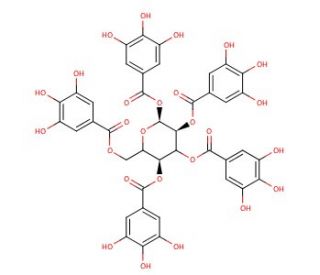 1,2,3,4,6-Penta-O-galloyl-&beta;-D-glucopyranose (CAS 14937-32-7) - chemical structure image