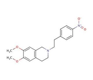 1,2,3,4-Tetrahydro-6,7-dimethoxy-2-[2-(4-nitrophenyl)ethyl]isoquinoline (CAS 82925-01-7) - chemical structure image