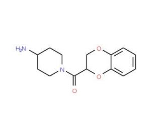 1-(2,3-dihydro-1,4-benzodioxin-2-ylcarbonyl)piperidin-4-amine - chemical structure image