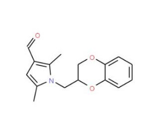 1-(2,3-dihydro-1,4-benzodioxin-2-ylmethyl)-2,5-dimethyl-1H-pyrrole-3-carbaldehyde - chemical structure image