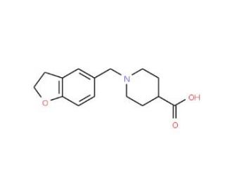 1-(2,3-Dihydro-1-benzofuran-5-ylmethyl)-4-piperidinecarboxylic acid - chemical structure image