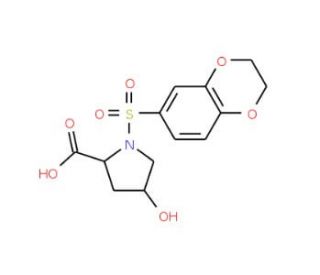 1-(2,3-Dihydro-benzo[1,4]dioxine-6-sulfonyl)-4-hydroxy-pyrrolidine-2-carboxylic acid - chemical structure image