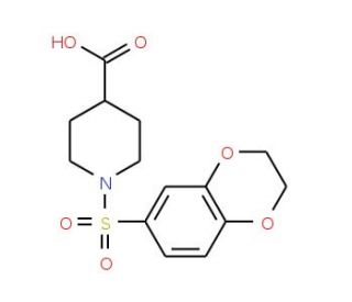 1-(2,3-Dihydro-benzo[1,4]dioxine-6-sulfonyl)-piperidine-4-carboxylic acid - chemical structure image