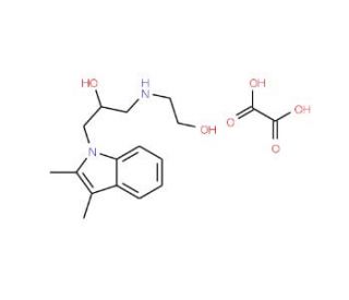 1-(2,3-Dimethyl-indol-1-yl)-3-(2-hydroxy-ethylamino)-propan-2-ol oxalate (CAS 436099-60-4 (non-salt)) - chemical structure im