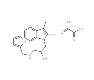 1-(2,3-Dimethyl-indol-1-yl)-3-[(furan-2-ylmethyl)-amino]-propan-2-ol oxalate (CAS 436099-61-5 (non-salt)) - chemical structur