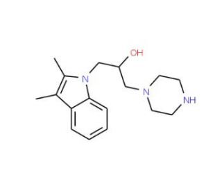 1-(2,3-Dimethyl-indol-1-yl)-3-piperazin-1-yl-propan-2-ol - chemical structure image