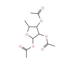 1,2,3-Tri-O-acetyl-5-deoxy-b-D-ribofuranose (CAS 62211-93-2) - chemical structure image