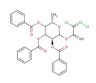 1,2,3-Tri-O-benzoyl-&alpha;-L-fucopyranose, Trichloroacetimidate (CAS 180476-30-6) - chemical structure image