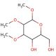 1,2,3-Tri-O-methyl-α-D-glucopyranose (CAS 14048-30-7) - chemical structure image