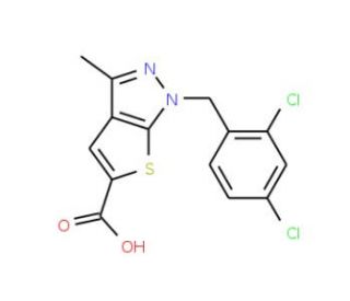 1-(2,4-Dichloro-benzyl)-3-methyl-1H-thieno[2,3-c]pyrazole-5-carboxylic acid - chemical structure image