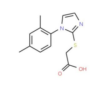 {[1-(2,4-dimethylphenyl)-1H-imidazol-2-yl]thio}acetic acid - chemical structure image