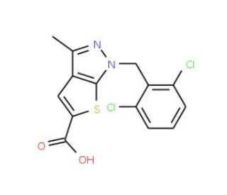 1-(2,6-Dichloro-benzyl)-3-methyl-1H-thieno[2,3-c]pyrazole-5-carboxylic acid - chemical structure image
