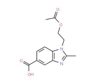 1-(2-Acetoxyethyl)-2-methyl-1H-benzoimidazole-5-carboxylic acid (CAS 282091-90-1) - chemical structure image