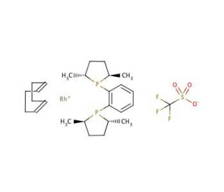 1,2-Bis[(2R,5R)-2,5-dimethylphospholano]benzene(COD)rhodium(I) OTf (CAS 187682-63-9) - chemical structure image
