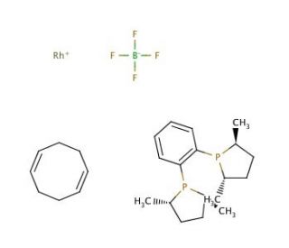 1,2-Bis[(2S,5S)-2,5-dimethylphospholano]benzene(cyclooctadiene)rhodium(I) tetrafluoroborate (CAS 205064-10-4) - chemical stru
