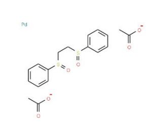 1,2-Bis(phenylsulfinyl)ethane palladium(II) acetate (CAS 858971-43-4) - chemical structure image