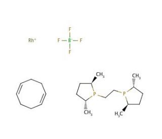 1,2-Bis[(2R,5R)-2,5-(dimethylphospholano]ethane(cyclooctadiene)rhodium(I) tetrafluoroborate (CAS 305818-67-1) - chemical stru