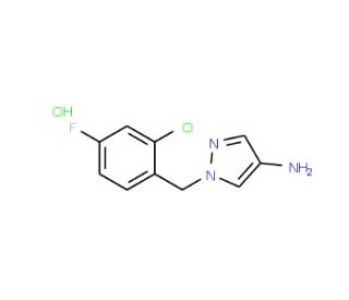 1-(2-Chloro-4-fluoro-benzyl)-1H-pyrazol-4-ylamine hydrochloride - chemical structure image