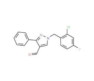1-(2-Chloro-4-fluorobenzyl)-3-phenyl-1H-pyrazole-4-carbaldehyde - chemical structure image