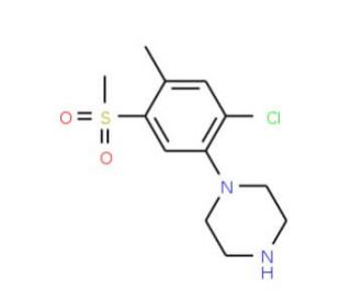 1-[2-Chloro-4-methyl-5-(methylsulfonyl)phenyl] piperazine (CAS 849035-65-0) - chemical structure image