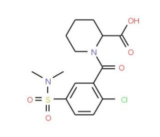 1-{2-chloro-5-[(dimethylamino)sulfonyl]benzoyl}piperidine-2-carboxylic acid - chemical structure image